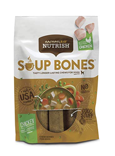Rachael Ray Nutrish Soup Bones Dog Treats, Chicken & Veggies Flavor, 6 Bones