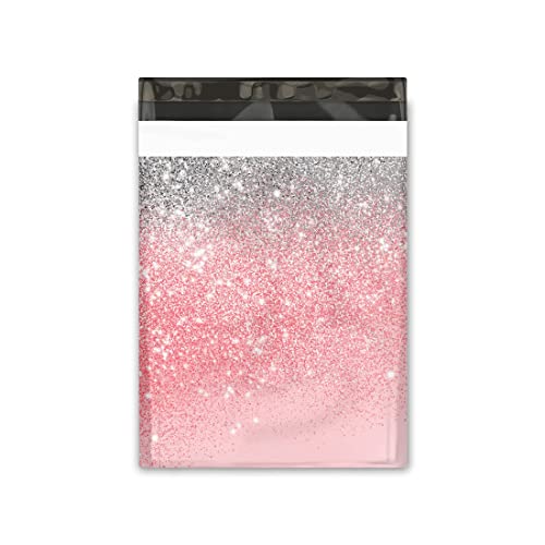 10X13 (100) Pink Glitter Transition Designer Poly Mailers Shipping Envelopes Premium Printed Bags #TOP2