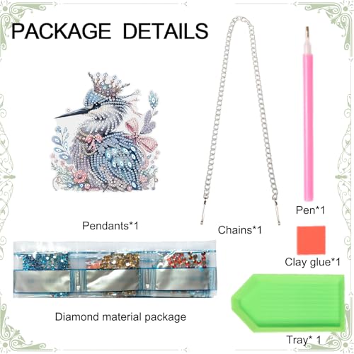 Image of AiYuanzsh Kingfisher Diamond Painting Pendant Kit, Beautiful Bird 5D DIY Acrylic Special Shaped Rhinestones Diamond Art Hanging Sign, Holiday Wall or Door Decoration, Christmas Gift for Adults