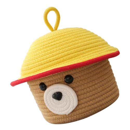 Panier de rangement tressé ours pour chambre d'enfant et bureau