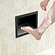 Neohomee Wandnische Dusche Versenkte Duschfußstütze aus 304 Edelstahl Nische mit Rutschfest Silikonpads für Badezimmer, Schwarz