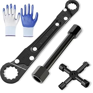 Plumbing Tools, Angle Stop Wrench Angle-On Wrench kit, plumbers wrench Angle Stop Removal Tool for professional plumber Installing with Work Gloves