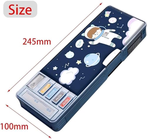Image of Multifunctional Pencil Box for Kids,Space Theme Pencil Case,Magnetic Pencil Box,Pop Up Pencil Box with Buttons,Theme Return Gifts for Kids,Boys&Girls,Multicolor (Space Compass Box New 2)