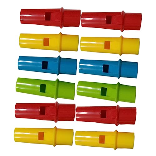 Sosoport 12Pcs DIY Pan Flutes for Creative Cylinder Shape Whistles Musical Instrument Random Colors Fun Party Favors for Music Enthusiasts Safe and Durable Materials