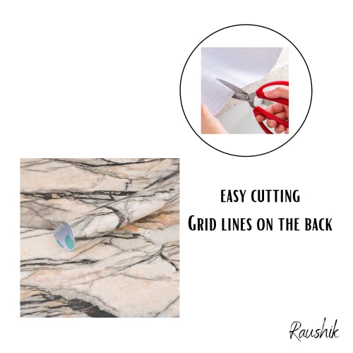 Image of Self Adhesive Vinyl Wrap High Gloss Marble Furniture Film Wallpaper (12 x 24 inch)