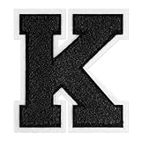 QianSiLi Parches Letras Termoadhesivas, Letras Adhesivas Para Tela Adecuado Para Chaquetas, Abrigos, Camisas, Bolsos, Vaqueros, Mochilas (11,45cm,Negro,K)