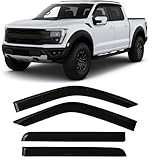 2015-2025 Tape-On Rain Guards for Ford F150 SuperCrew Side Window Deflector Visors (Crew cab only) XL XLT Lariat King Ranch Platinum Limited Lightning 2018 2019 2020 2021 2022 2023 2024