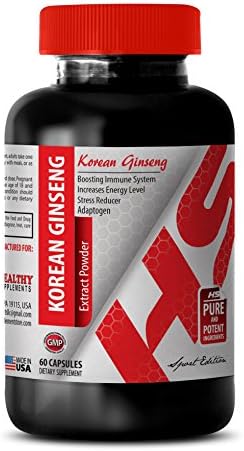 Energy Booster for Men - Korean Ginseng 350MG - Premium Extract - Panax Ginseng Sex - 1 Bottle (60 Capsules)