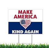Moonlight4225 2 SIDED! Make America Kind Again v2 12x18-inch Yard Sign (Outdoor, Weatherproof Corrugated Plastic) Metal Stake Included
