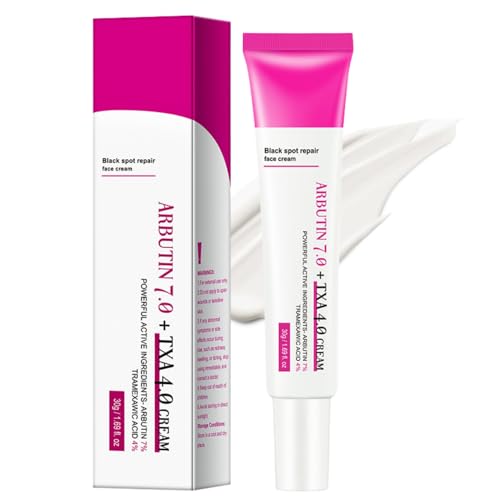 Arbutin 7% + Tranexamsäure 4% Creme, Dark Spot Correcting Glow Serum, Pigmentflecken Entferner Gesicht mit Alpha Arbutin Serum, Anti Aging Feuchtigkeit Gesichtscreme, Dark Spot Remover, 30g