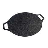 鉄板 マルチグリドル IH対応 韓国系 新ロゴ アウトドア キャンプ 軽量 シーズニング不要 アウトドアインドア フォーシーズン 焼肉プレート BBQ 直火 炭火 ガスコンロ 焦げない 軽量 野営 多機能 丸型 (29.5cm)