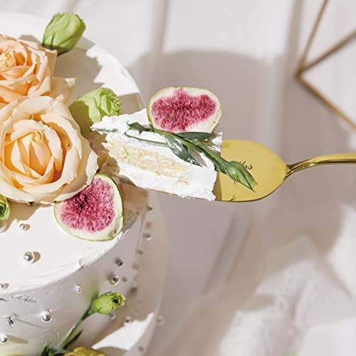 Aw Bridal Gold Cake Cutting Set For Wedding, Mr Mrs Wedding Cake Knife Cake Pie Pastry Servers For Wedding, Birthday, Parties And Events #TOP6