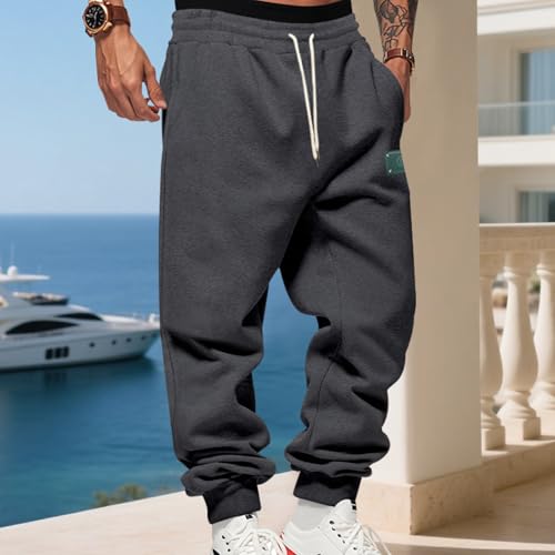 Men Drawstring Sweatpants Baggy Joggers Fleece Pants Tapered Bottom Athletic Sweatpant with Pocket Stretch Sweat Pants2