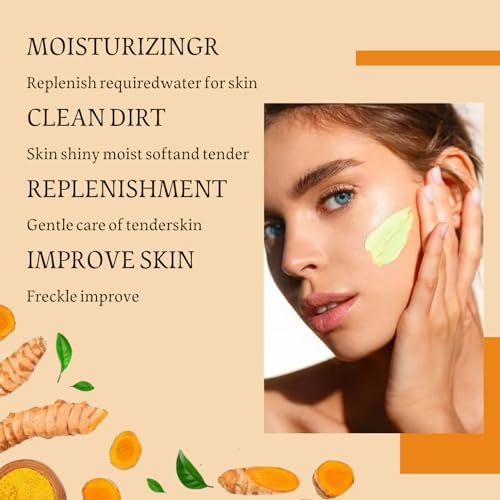 Turmeric Clay Mask,Turmeric Vitamin c Face Mask,Clay Face Mask,Turmeric Mask Stick,Clay Mask for Pores Deep Cleanse,Reduce Acne Dark Spots & Pores Anti-Aging,Brightening for Men and Women - Image 3