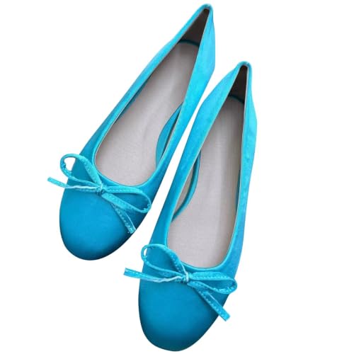 Image of TN TANGNEST Women's Velvet Flats Round Toe Ballet Shoes | Elegant Bowknot Flats Comfortable Casual Slip On Flats for Work