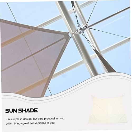 Toldo de sombra impermeable triangular y red parasol beige con accesorios de acero inoxidable 4