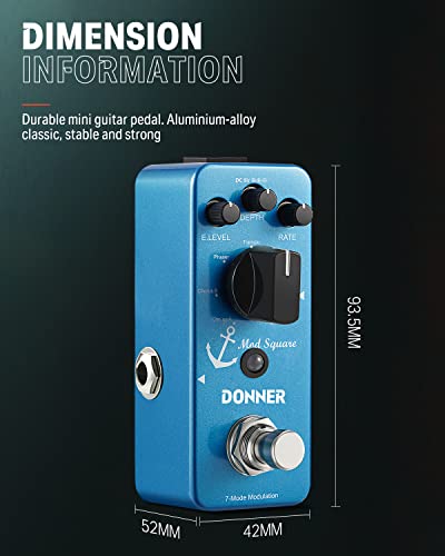 Donner Pédale à Effet Modulation 7-Mode Chorus, Phaser, Tremolo, Rotary, Vibrato, Flanger, Bleu - Les Beatles, Paul McCartney, John Lennon, RIngo Starr, George Harrison Donner Pédale à Effet Modulation 7-Mode Chorus, Phaser, Tremolo, Rotary, Vibrato, Flanger, Bleu – Image 7