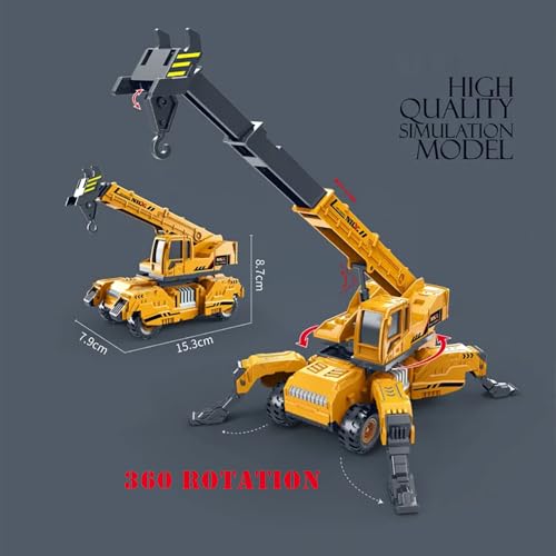 Image of Crane Toy Excavator Toy for Kids Unbreakable Bulldozer Construction Long Carne Vehicle for Kids 2 3 4 5 Year