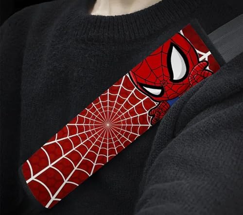 Rawan Fresh Cool Superhero Car Seat Belt Covers Soft and Kawaii Shoulder Pads for Seat Strap Comfort and Decoration Fun Auto Interior Accessories for Women Teens & Girls (B)