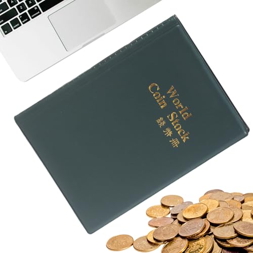 Sghtil Libro de Colección de Monedas | Organizador de Almacenamiento de Dinero con 120 Bolsas | Portacolección de Monedas - para Cursos de Historia Proyecto Escolar Exposición en el Museo Preservación