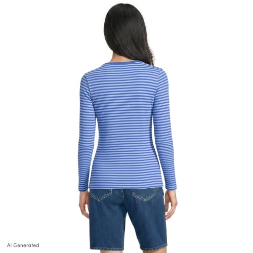 Image of Lands' End Women's Cotton Rib Knit T-Shirt