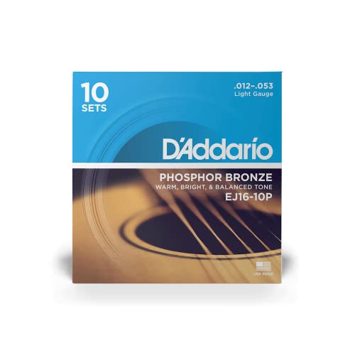 D’Addario EJ16-10P Lot de 60 cordes de guitare acoustique en acier pour instrument musical - Les Beatles, Paul McCartney, John Lennon, RIngo Starr, George Harrison D'Addario EJ16-10P Lot de 60 cordes de guitare acoustique en acier pour instrument musical – Image 3
