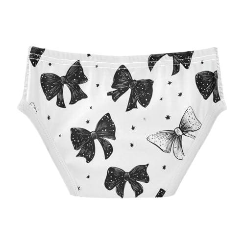 Wusikd Black White Bows Boys' Underwear Cotton Boys Briefs Soft Toddler Underwear 2T2