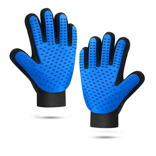 Guanto Spazzola Cani Gatto per Animali e Pulizia Peli Efficace Pettine Sia Peli Lunghi Che Corti Elimina Peli Corti e Lunghi Massaggiante per Gatti Coniglio Cane ecc. 2 Pezzi