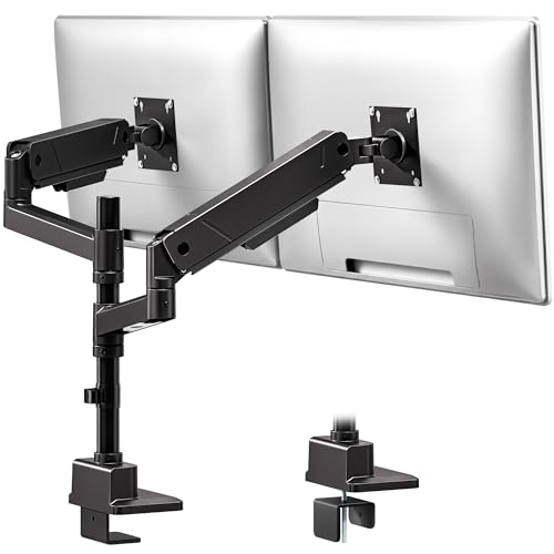 monTEK Monitor Halterung 2 Monitore mit hoher Säule für 17-35 Zoll mit 16kg