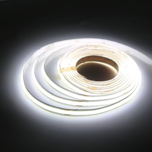 Image of 24V COB LED Strip Light White 6000K IP20 Uniform Light Emitting 480LEDs /M 16.4FT /5M CRI90 Flexible Can be Cropped LED Light Strip Cabinet Home DIY Lighting Projects (White 6000K)