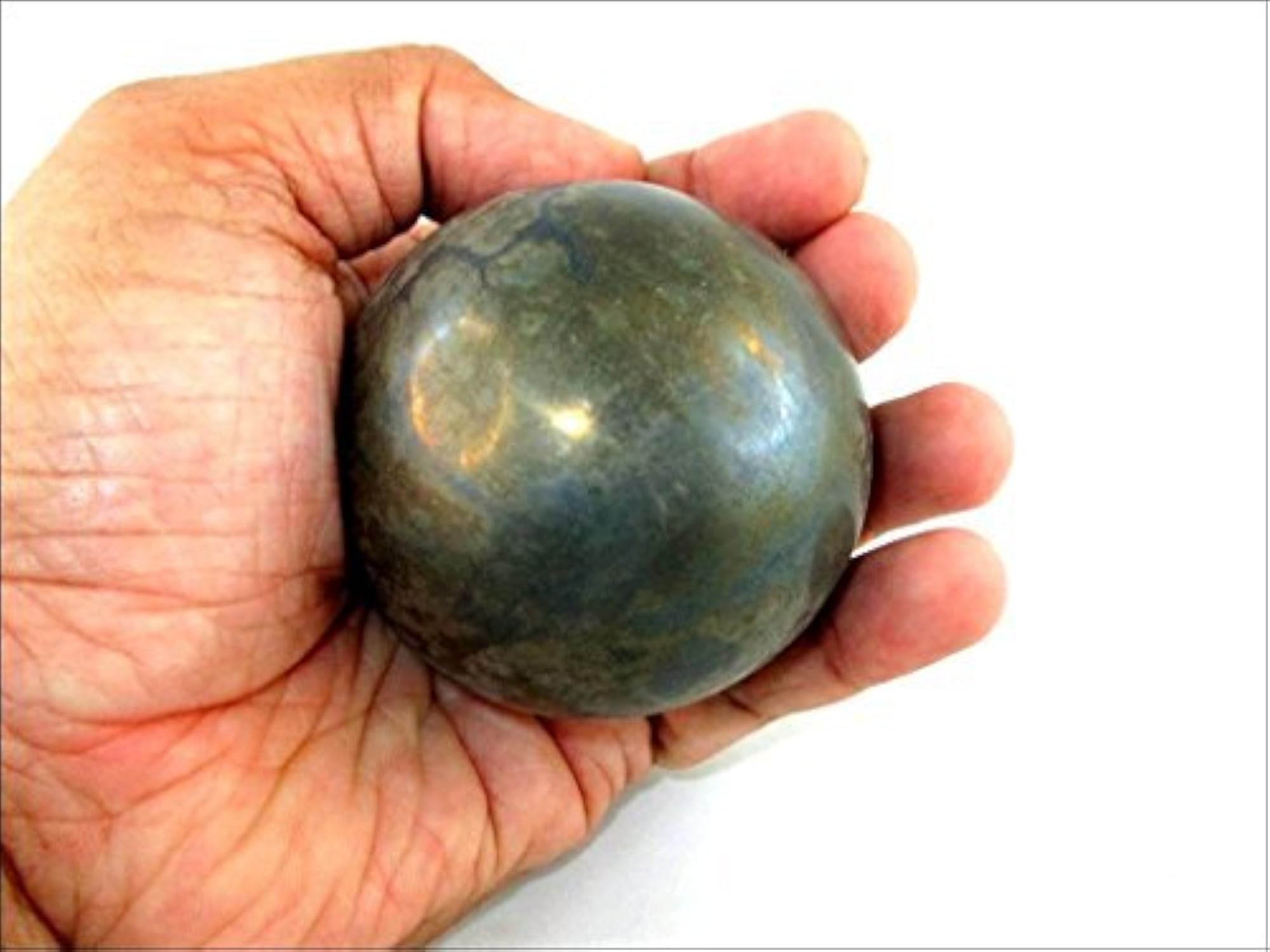 Jet Pyrite Hand Carved Crystal Ball Sphere, Healing