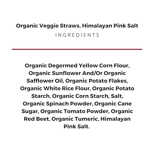 The Daily Crave Organic Veggie Straws, Crunchy Veggie with Himalayan Pink Salt, 4.5 Ounce (Pack Of 8) Gluten-Free, Vegan, Kosher, Crunchy