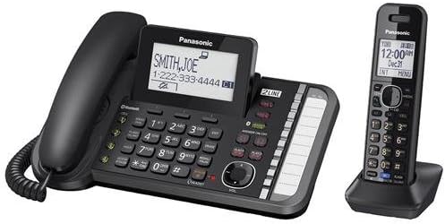 Panasonic 2-Line Corded/Cordless Phone System with 1 Handset - Answering Machine, Link2Cell, 3-Way Conference, Call Block, Long Range DECT 6.0, Bluetooth - KX-TG9581B (Black) 1 Handset Corded/Cordless + Link2Cell Phone