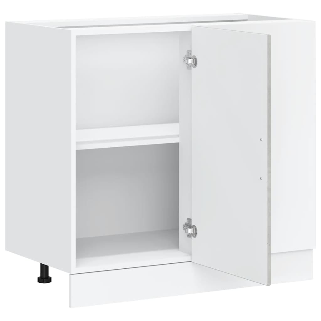 Kalmar - Mobile da cucina in legno grigio cemento, 86 x 46 x 81,5 cm, con piedini regolabili, spazio per armadi da cucina, buffet e stoviglie, mobili da cucina moderni