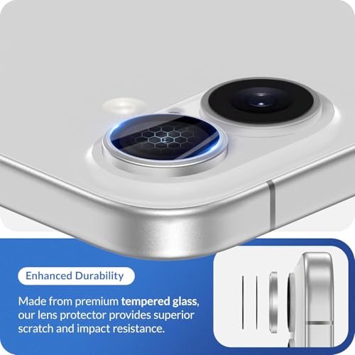 Image of PACK OF 2 Camera Lens Protector For IPHONE 17 / IPHONE 16 /16 PLUS GREEN UHD 9H Glass, Anti Drop, Scratch Resistant, Case Friendly Camera Guard Removable, Waterproof, Heavy Duty Camera Protector