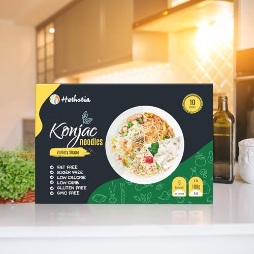 Image of Hethstia Konjac Noodle Variety Pack (Spaghetti, Fettuccine, Rice, Pho, Angel Hair), Pre-Cooked Low Carb Shirataki Noodle, 10-Pack Low Calorie Konjac Pasta, Keto, Vegan, Gluten-Free, Non-GMO, Healthy