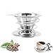 Cono Caffè Gocciolatore Caffè Dripper in Acciaio Inossidabile Filtro da Caffè Senza Carta Gocciolatore Riutilizzabile per Filtro da caffè per Famiglia, Ufficio, Campeggio, Trekking, Viaggi—Argento