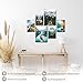Novart Wandbilder Set AUFHÄNGFERTIG Natur Berge See Landschaft - Modern Deko Blau Grün - Wohnzimmer Schlafzimmer Flur N028363a