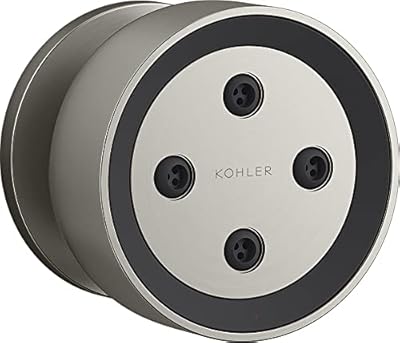 KOHLER 26299-BN Statement Round Single-Function Body Spray, Semi-Recessed Rotating Shower Wall Spray, 2.5 GPM, Vibrant Brushed Nickel