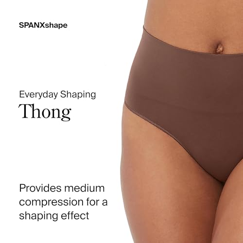 Image of SPANX SPANXshape Everyday Shaping Thong - Core Control Shapewear Underwear - Invisible Under Clothes - Seamless Design