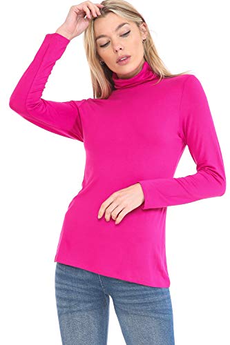 Image of Women's Lightweight Long Sleeve Turtleneck Top Pullover Sweater (S-3XL)