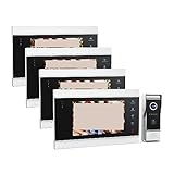 7 インチ 1080P TFT 有線ビデオ インターホン システム ドアホン カメラ、サポート録画/スナップショット ドアベル(4M1D)