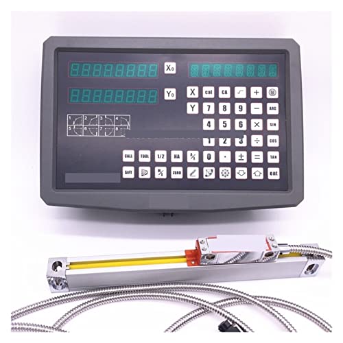DISIROU Linear Scale Encoder, GCS900-2DB 2 Axis Milling Lathe Digital Readout and 2 Pieces 0-1000mm Linear Scale (Complete Set with Accessories) for Lathe Milling