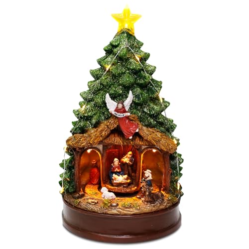 innodept12 Christmas Tree Rotating Nativity Scene...