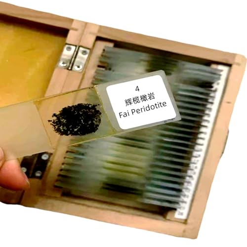 24PCS Geography Mineral Rock Thin Stone Section Slides Grinding Microscope Prepared Slide