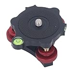Jectse Tripod Head Leveling Base, Aluminium, 3/8 Inch Screw, 33.1 Pounds Load Capacity, 3 Built-in Bubble Levels, For Macro Photography