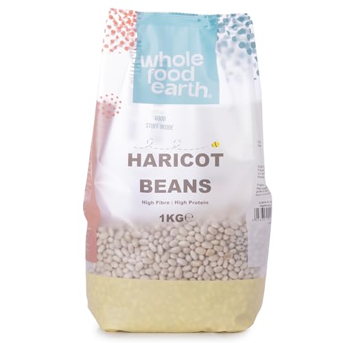 Wholefood Earth Haricots Blancs Sans OGM 1 kg - Légumineuses Riches en Protéines et Fibres