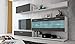 HomeSouth - Mueble de Comedor, modulo Salon Vitrina con Led, Modelo Zafiro,...