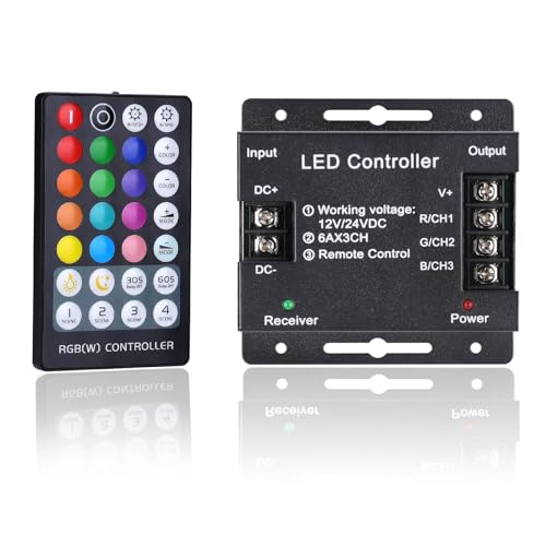 GOMING DC 12V-24V 18A Controlador RGB Tira LED Controlador de