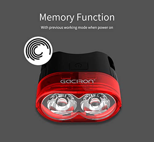 Saddle Up Gaciron W09 tail light with an icon indicating memory function